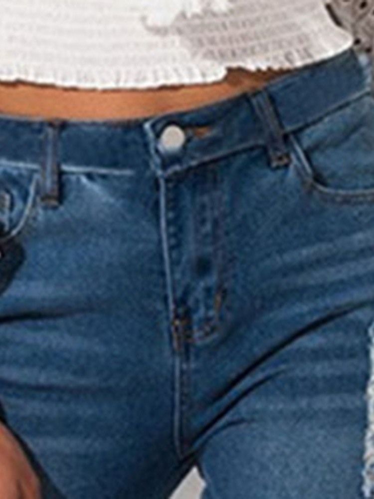 Calças De Ganga Femininas Simples De Cintura Fina Bellbottoms Cintura Média