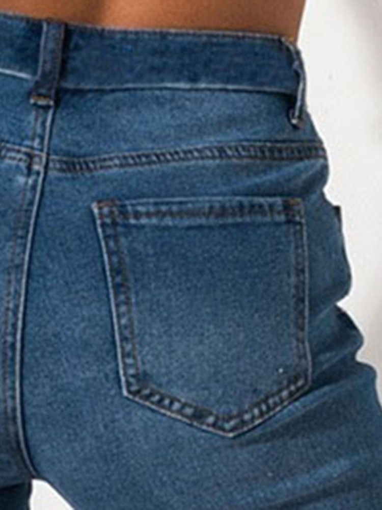 Calças De Ganga Femininas Simples De Cintura Fina Bellbottoms Cintura Média
