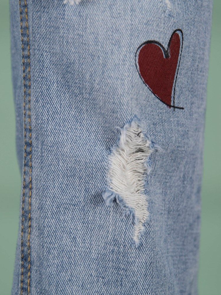 Jeans Femininos Slim Hole Na Altura Do Tornozelo