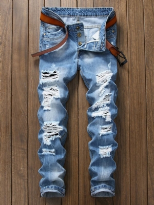 Jeans Ripped Homem Light Blue Light