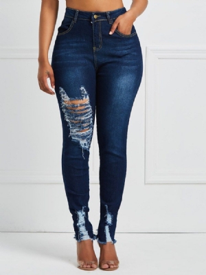Jeans Skinny Ripped Feminino