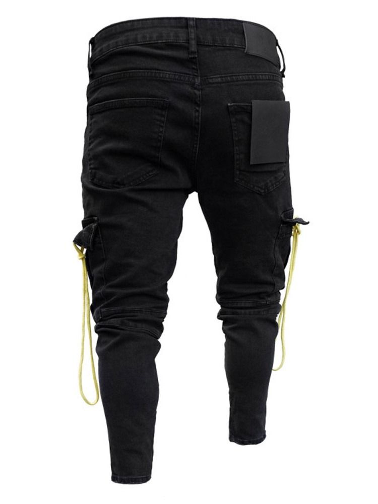 Pencil Pants Hole European Homens Jeans