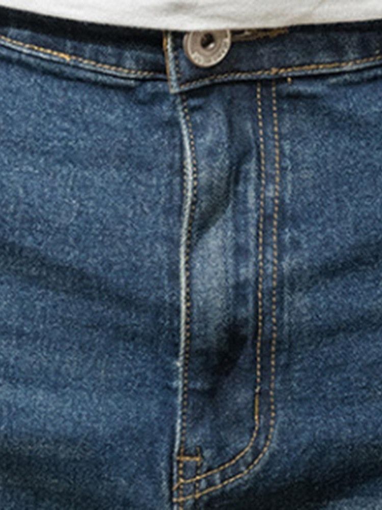 Pocket Color Block Zipper Jeans Masculino
