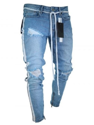 Pocket Mens Jeans De Cintura Média