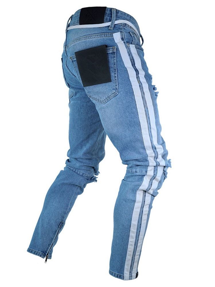 Pocket Mens Jeans De Cintura Média