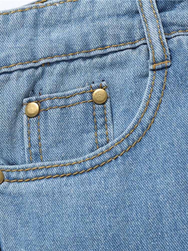 Respingos De Tinta Masculina Color Block Straight Zipper European Jeans