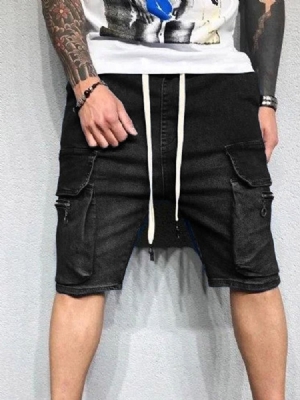 Shorts Cargo Masculino Simples Reto Com Renda