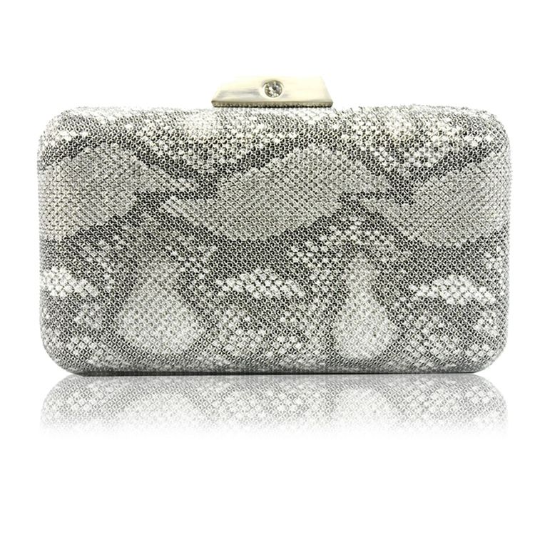 Banquete Satin Snakeskin Grão Clutches Evening Bag