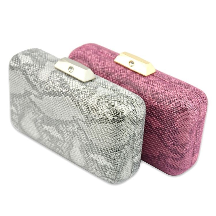 Banquete Satin Snakeskin Grão Clutches Evening Bag