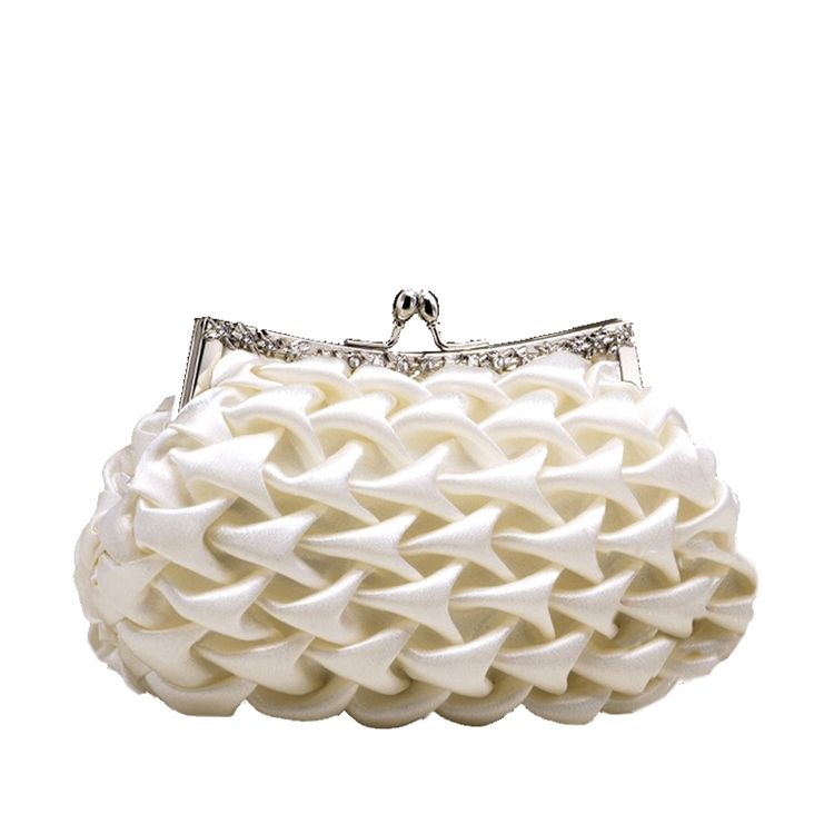Clutch Feminina Com Hasp Tricotada Em Forma De Concha