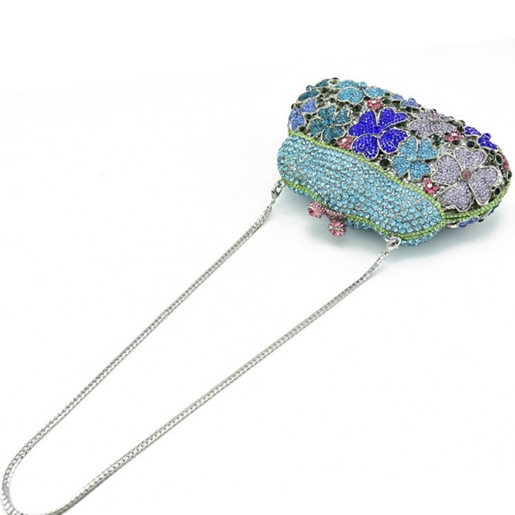 Corrente De Diamante Pu Embreagem Bolsas Noturnas