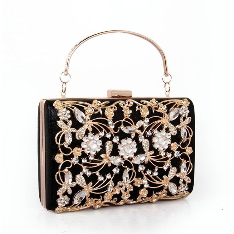 Embreagem Com Design De Diamante Metálico Oco