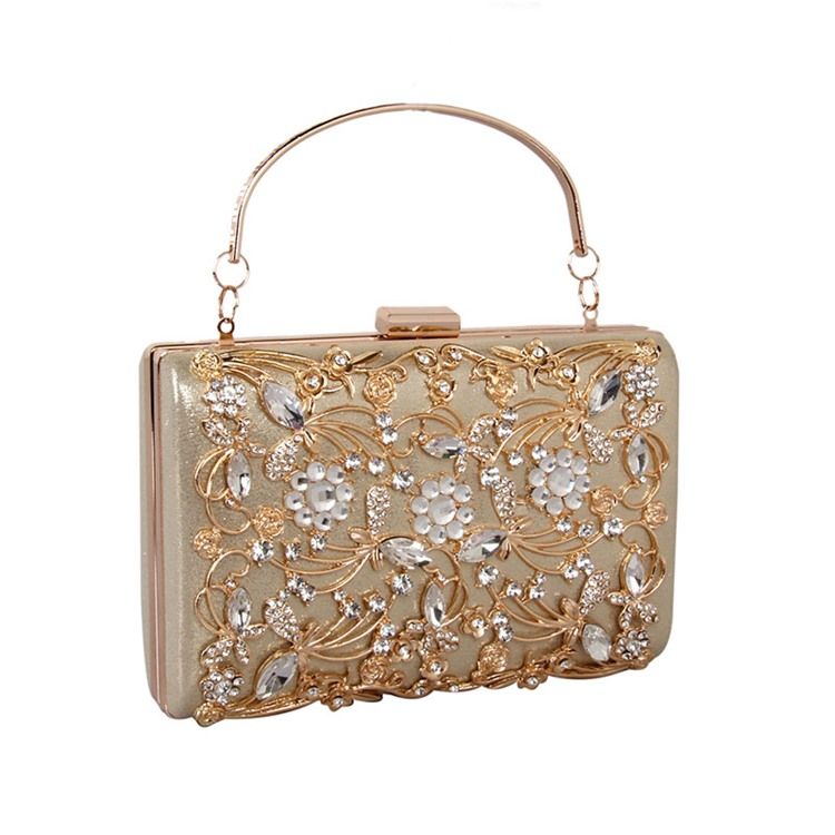Embreagem Com Design De Diamante Metálico Oco