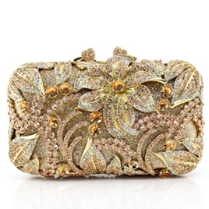 Embreagem Em Relevo De Strass Estilo Luxuoso