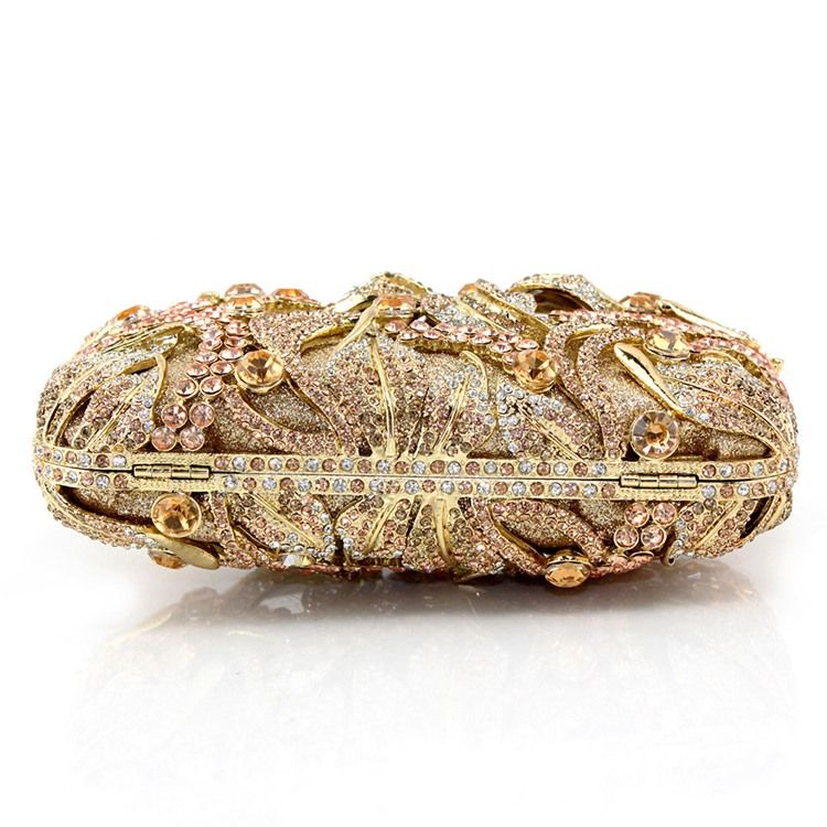 Embreagem Em Relevo De Strass Estilo Luxuoso
