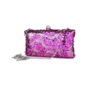 Embreagem Feminina Com Strass De Lantejoulas Brilhantes