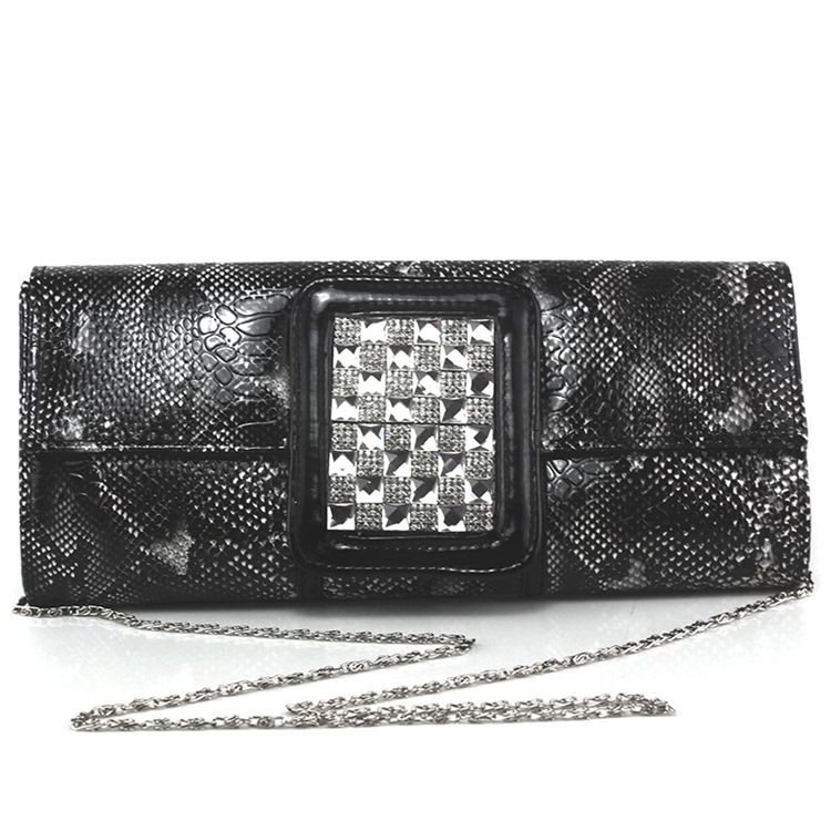 Embreagem De Noite Com Estampa Decorada Com Strass