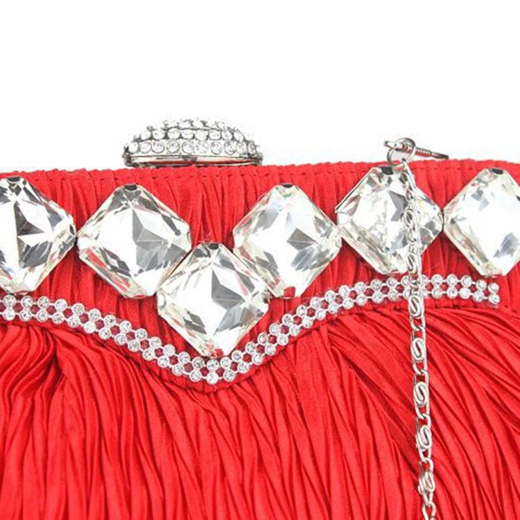 Embreagem Noturna Para Adorno De Strass Plissado