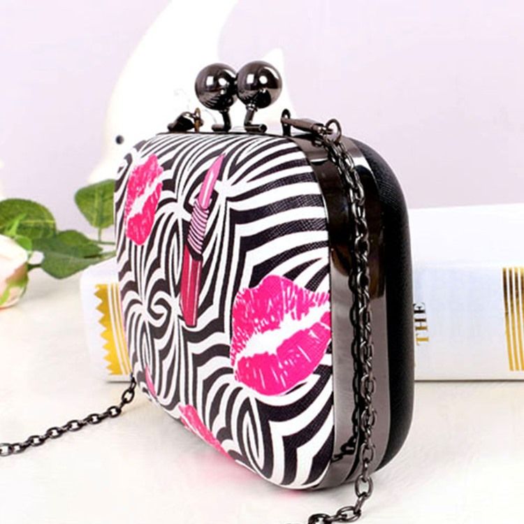 Embreagem Noturna Zebra Stripe Decorated