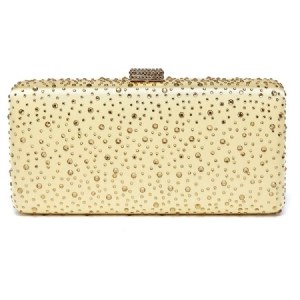 Mini Bolsa Crossbody Com Rhinestone Raindrop Design