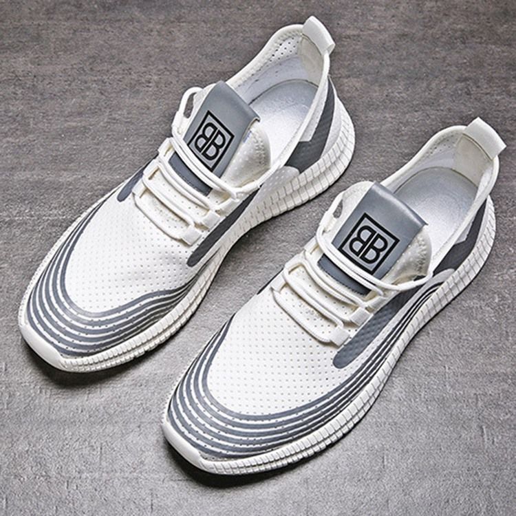 Patchwork Slip-on Low-cut Upper Mesh Tênis Masculino