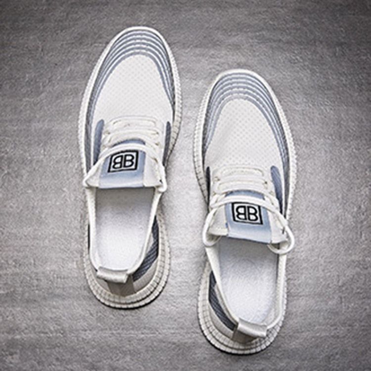 Patchwork Slip-on Low-cut Upper Mesh Tênis Masculino