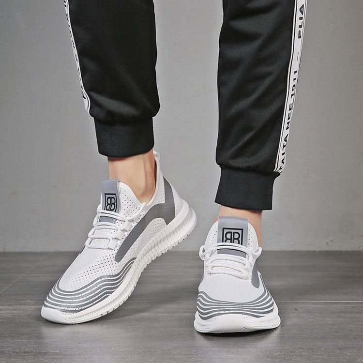 Patchwork Slip-on Low-cut Upper Mesh Tênis Masculino