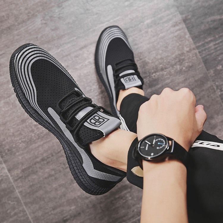 Patchwork Slip-on Low-cut Upper Mesh Tênis Masculino