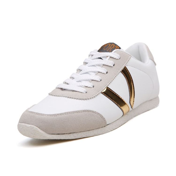 Pu Color Block Lace-up Tênis Casual Masculino