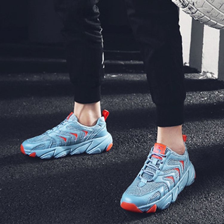 Pu Color Block Toe Round-up Tênis Masculino