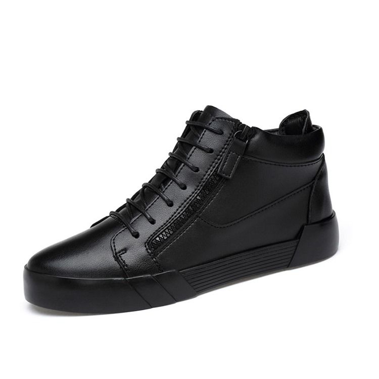 Sapatos Skatistas Masculinos Com Zíper Liso Oculto De Salto Alto