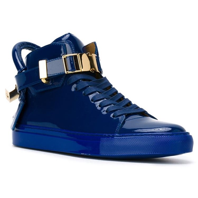 Tênis Masculino Com Fivela De Corte Médio Na Parte Superior Da Lona Ocidental