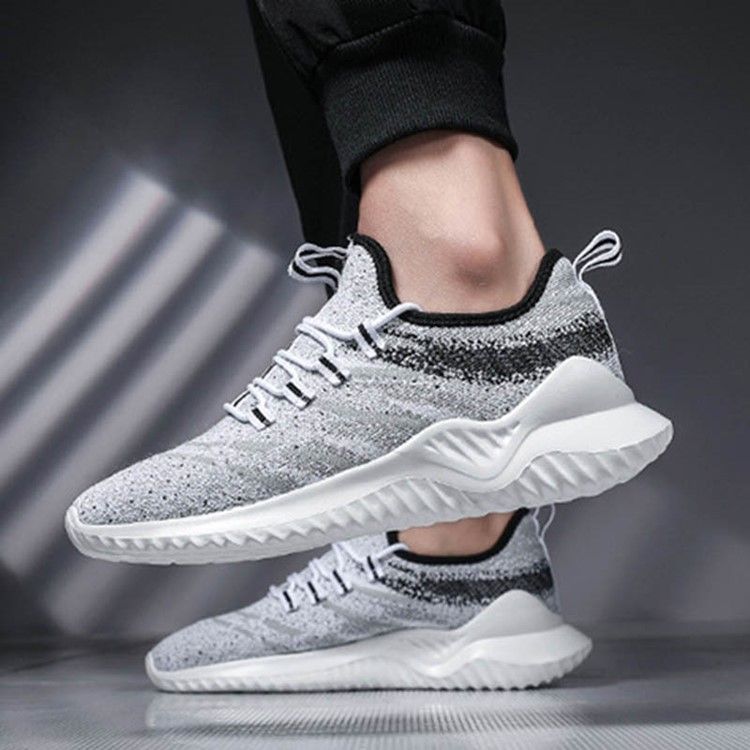 Tênis Masculino Flyknit Decotado Superior Com Cordões