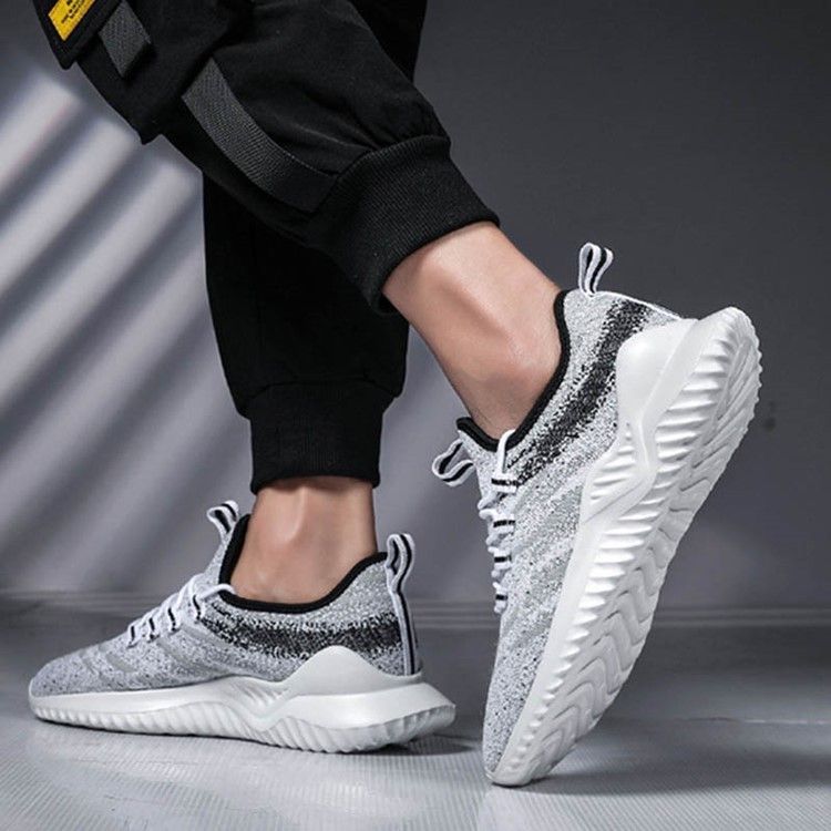 Tênis Masculino Flyknit Decotado Superior Com Cordões