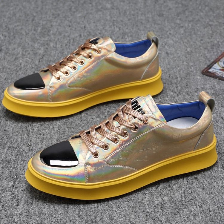 Tênis De Skate Masculino Com Patchwork De Patchwork De Renda Redonda