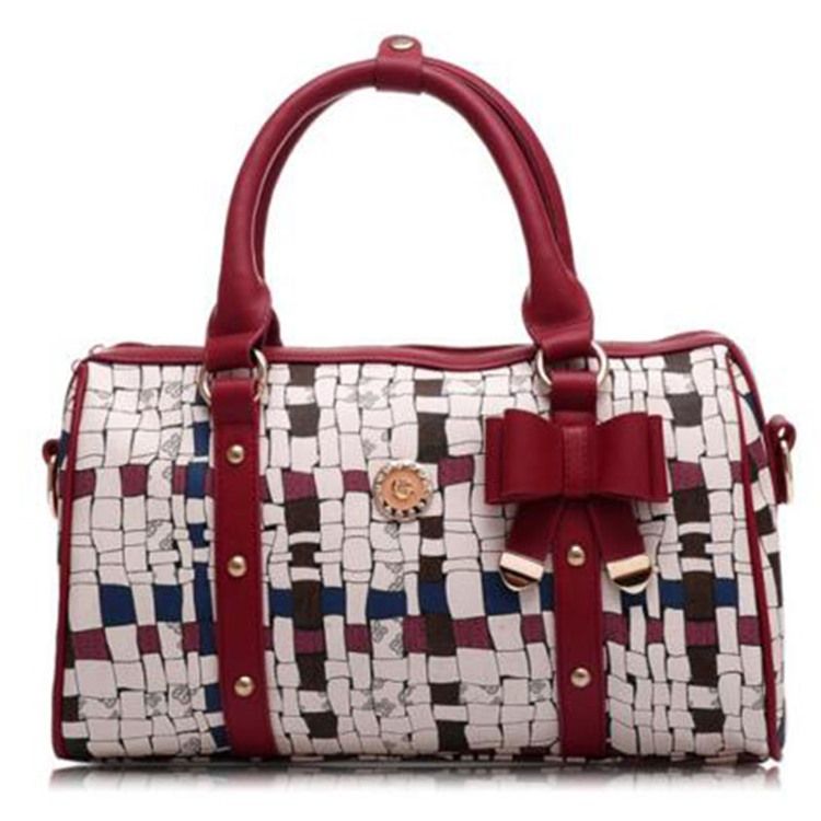 Bolsa Com Decoração Geométrica Colorida Para Bowknot