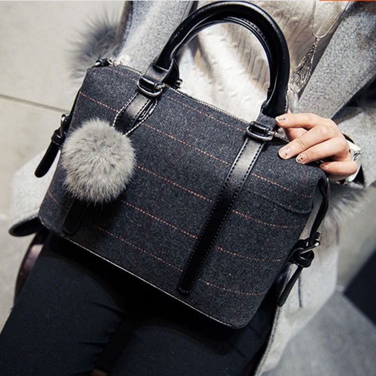Bolsa Em Grade Pendente De Bolas Estilo Coreano
