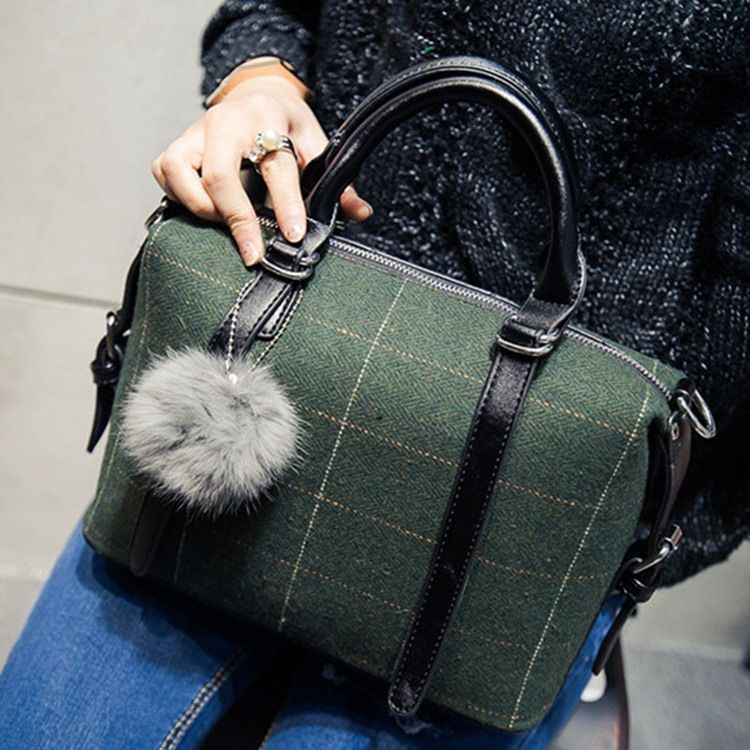 Bolsa Em Grade Pendente De Bolas Estilo Coreano