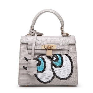 Bolsa Feminina Com Padrão De Desenho Animado Em Relevo Croco