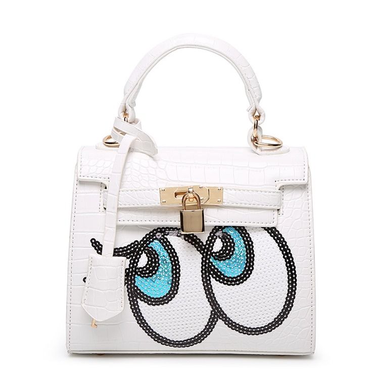 Bolsa Feminina Com Padrão De Desenho Animado Em Relevo Croco