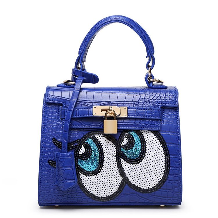 Bolsa Feminina Com Padrão De Desenho Animado Em Relevo Croco