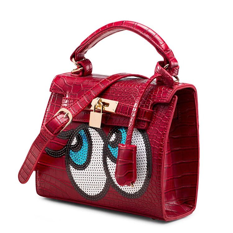 Bolsa Feminina Com Padrão De Desenho Animado Em Relevo Croco