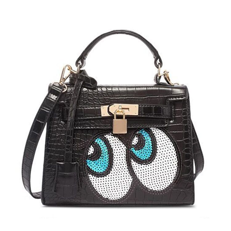 Bolsa Feminina Com Padrão De Desenho Animado Em Relevo Croco
