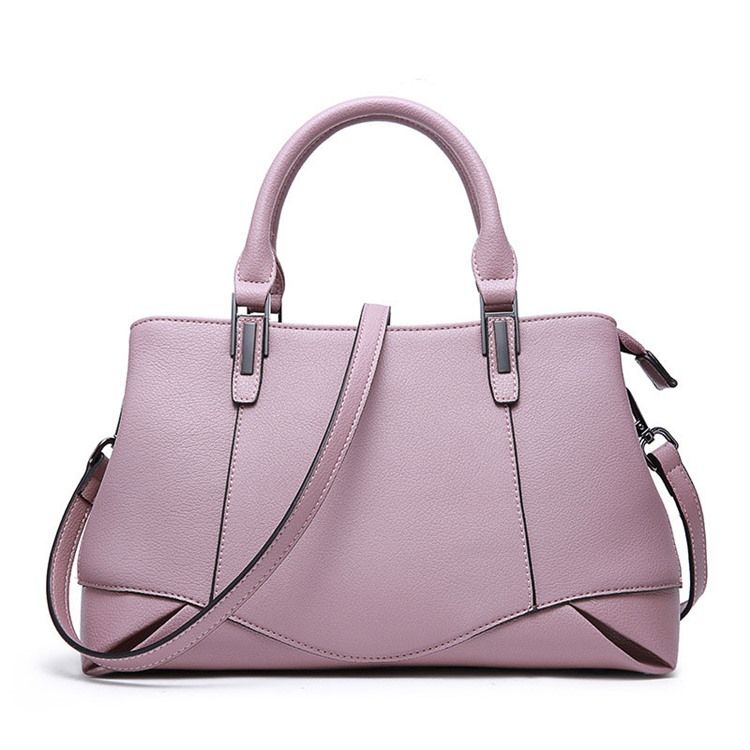 Bolsa Feminina De Couro Liso Com Zíper