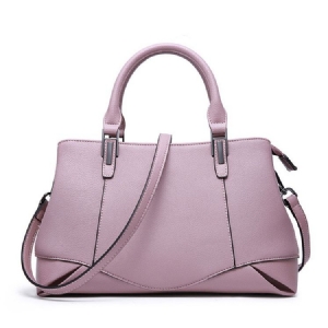 Bolsa Feminina De Couro Liso Com Zíper