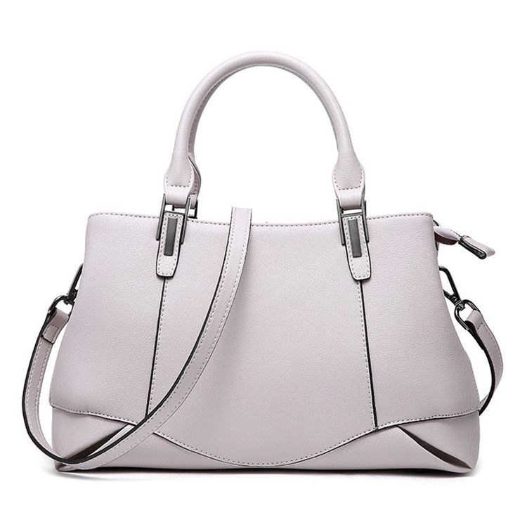 Bolsa Feminina De Couro Liso Com Zíper