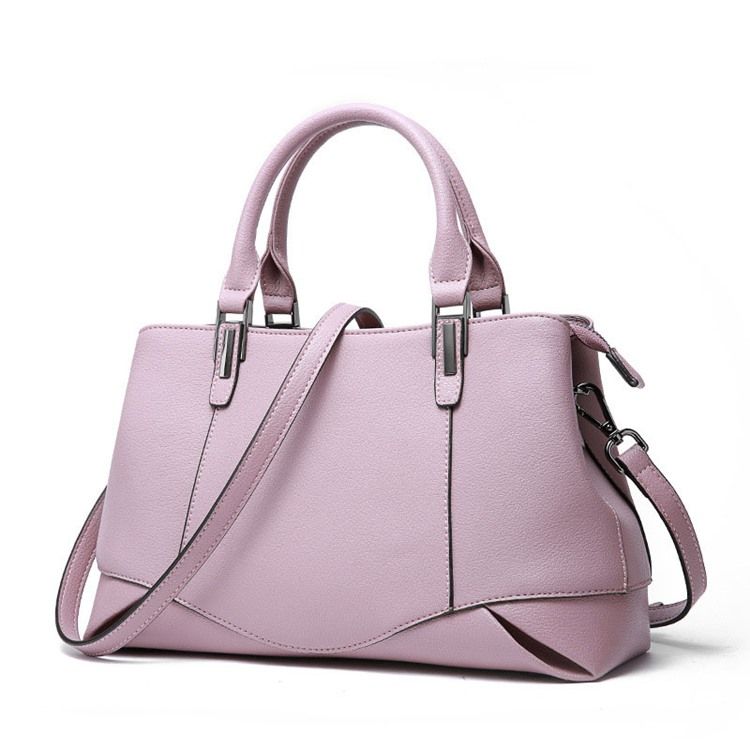 Bolsa Feminina De Couro Liso Com Zíper