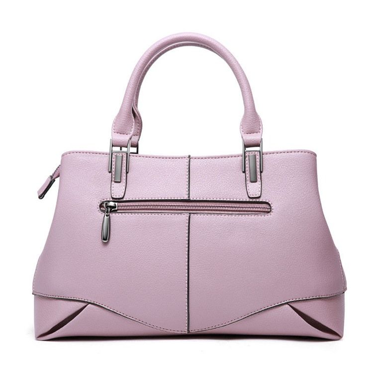 Bolsa Feminina De Couro Liso Com Zíper