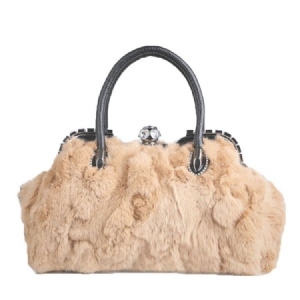 Bolsa Feminina De Pelúcia Estilo Coreano Em Cor Sólida