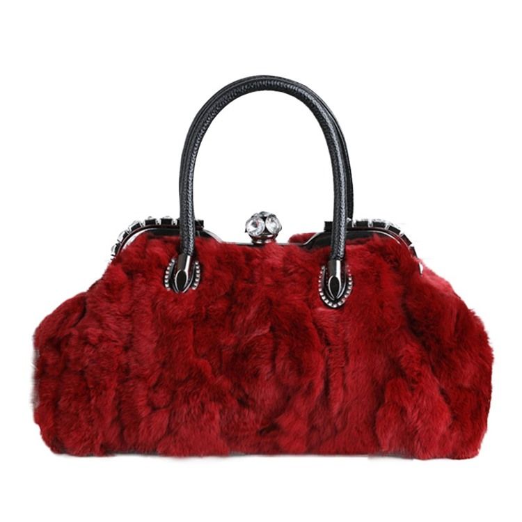 Bolsa Feminina De Pelúcia Estilo Coreano Em Cor Sólida
